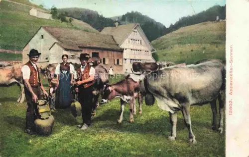 AK / Ansichtskarte Landwirtschaft Agriculturo Agriculture-- Appenzeller Sennen Kuhglocken 