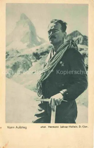 AK / Ansichtskarte Matterhorn Mont Cervin 4478m ZERMATT VS Vorm Aufstieg Hermann Lehner Hollein