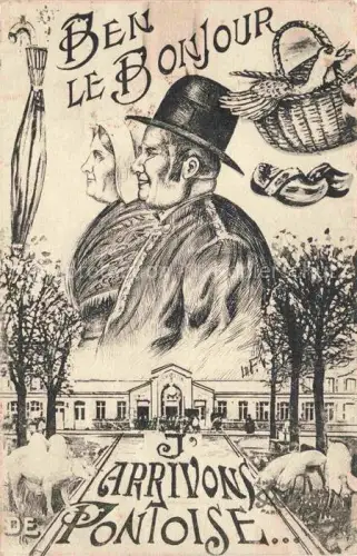AK / Ansichtskarte PONTOISE 95 Val-d Oise Ben Le Bonjour Arrivons Pontoise