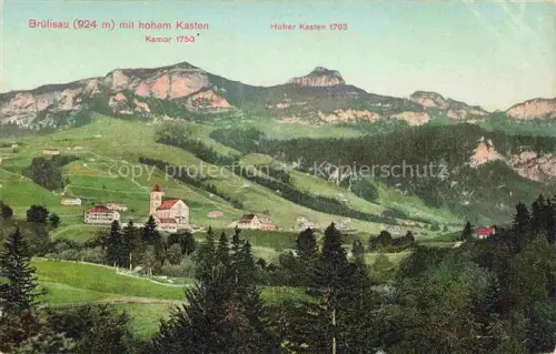 AK / Ansichtskarte Bruelisau Bruellisau Appenzell IR Panorama Blick gegen Hoher Kasten