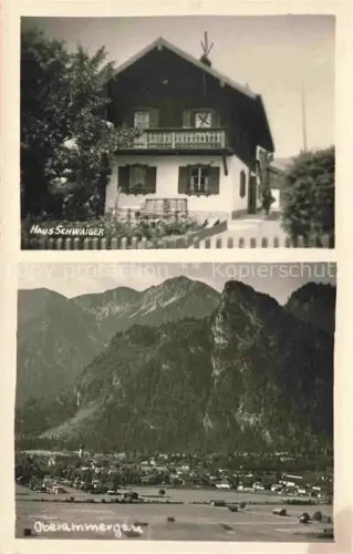 AK / Ansichtskarte OBERAMMERGAU Bayern Panorama Gaestehaus Haus Schwaiger