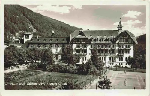 AK / Ansichtskarte Colle Isarco Gossensass 1100m Bolzano Suedtirol IT Grand Hotel Grobner Tennisplatz
