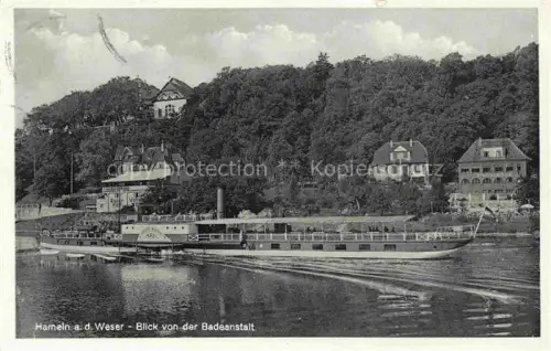 AK / Ansichtskarte HAMELN Weser Blick von der Badeanstalt Dampfer