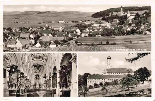 AK / Ansichtskarte Moenchsdeggingen Donau-Ries Bayern Panorama Klosterkirche Inneres