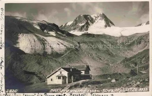 AK / Ansichtskarte Dresdnerhuette Dresdenerhuette 2308m Stubaital Tirol AT Berghaus Blick gegen Schaufelspitze Stubaier Alpen