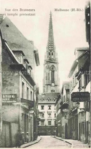 AK / Ansichtskarte MULHOUSE Muehlhausen 68 Haut-Rhin Rue des Brasseurs et temple protestant
