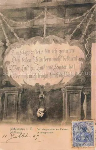 AK / Ansichtskarte Muelhausen Elsass Klapperstein am Rathaus