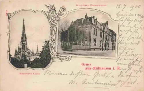 AK / Ansichtskarte Muelhausen Elsass Reformierte Kirche Vereinshaus Elsaesserstrasse
