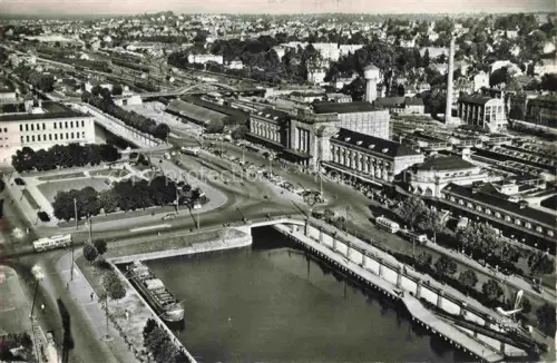 AK / Ansichtskarte MULHOUSE Muehlhausen 68 Haut-Rhin La gare et le vieux bassin vue aérienne