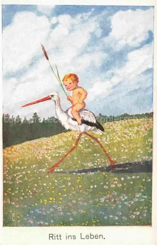 AK / Ansichtskarte Verlag WS SB Nr. 5680 Storch Baby