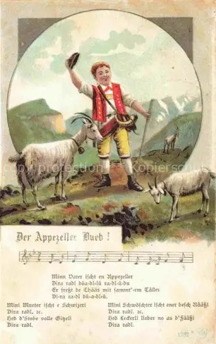 AK / Ansichtskarte Ziegenbach Appenzeller Bueb Liederkarte 