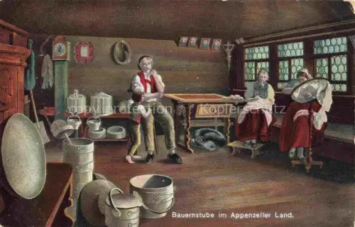 AK / Ansichtskarte Bauernhaus Stube Appenzeller Land 
