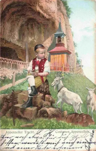 AK / Ansichtskarte Ziegen Goat Chevre-- Appenzeller Trachten
