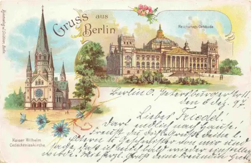 AK / Ansichtskarte BERLIN  CITY Kaiser Wilhelm Gedaechtniskirche Reichstags Gebaeude