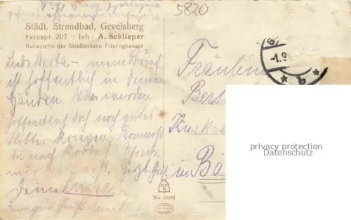 AK / Ansichtskarte Gevelsberg Strandbad