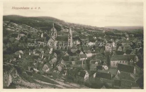 AK / Ansichtskarte Heppenheim Bergstrasse Hessen Stadtpanorama mit Blick zur Kirche
