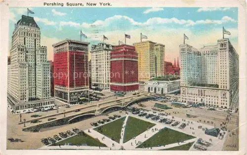 AK / Ansichtskarte NEW YORK City USA Pershing Square Illustration