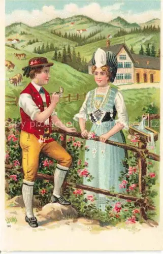 AK / Ansichtskarte Appenzell-Stadt IR Appenzeller Trachten Kuenstlerkarte