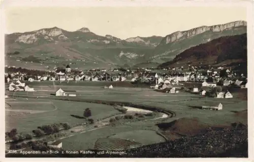 AK / Ansichtskarte Appenzell-Stadt IR Panorama Blick gegen Hohen Kasten und Alpsiegel