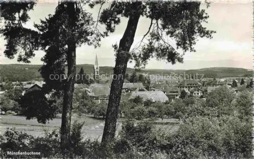 AK / Ansichtskarte Muenchenbuchsee Fraubrunnen BE Panorama Ortsansicht mit Kirche