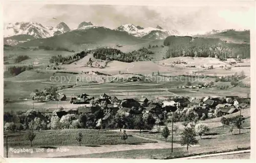 AK / Ansichtskarte Riggisberg Seftigen BE Panorama Blick gegen die Alpen