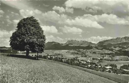 AK / Ansichtskarte Fahrni Thun BE Panorama Blick auf Langenegg und Hohgant Stempel Infanterieschulen