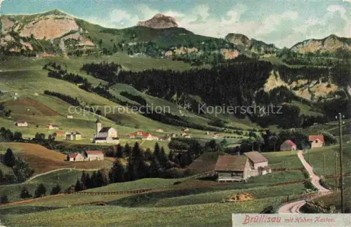 AK / Ansichtskarte Bruellisau Bruelisau Appenzell IR Panorama Blick gegen Hohen Kasten