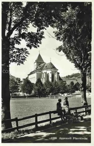 AK / Ansichtskarte Appenzell-Stadt IR Blick zur Pfarrkirche