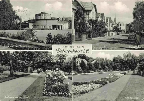 AK / Ansichtskarte Delmenhorst Niedersachsen Marktplatz Parkstrasse Anlagen an der Graft Park