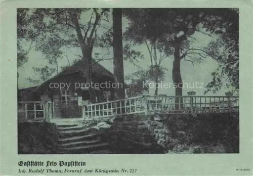 AK / Ansichtskarte Papststein Gaststaette Fels