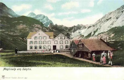 AK / Ansichtskarte Meglisalp Megglisalp 1520m Altmann Saentis AR Gasthaus am Saentis Appenzeller Alpen