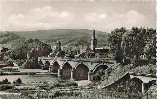 AK / Ansichtskarte Lohr Main Mainbruecke mit Blick zur Stadt