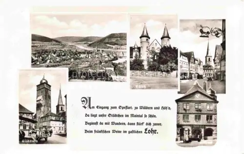 AK / Ansichtskarte Lohr Main Panorama Stadtturm Schloss Spessarttor