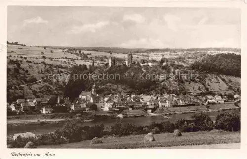 AK / Ansichtskarte Rothenfels  Main Unterfranken Main-Spessart Bayern Panorama mit Burg Rothenfels