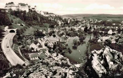 AK / Ansichtskarte Harburg Schwaben Fliegeraufnahme mit Schloss