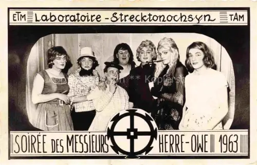 AK / Ansichtskarte Muelhausen Elsass Theater Herre-n-Owe Soirée de Messieurs Laboratoire Strecktonochsyn