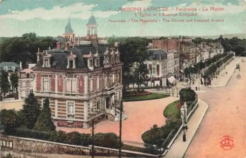 AK / Ansichtskarte Maisons-Laffitte Saint-Germain-en-Laye 78 Yvelines Panorama La Mairie Eglise et l'Avenue Longueil