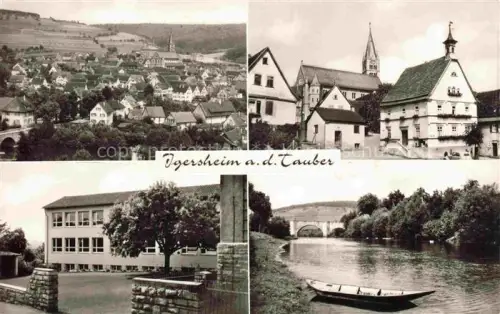 AK / Ansichtskarte Igersheim Main-Tauber-Kreis BW Panorama Motive Ortszentrum Kirche Partie an der Tauber