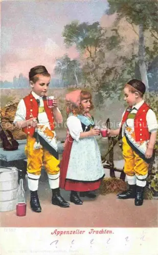 AK / Ansichtskarte Kinder Child Enfants Appenzeller Trachten