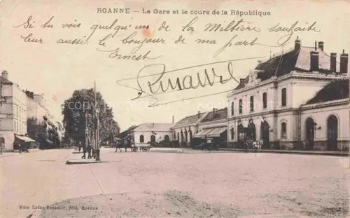 AK / Ansichtskarte ROANNE 42 Loire La gare et les Cours de la République