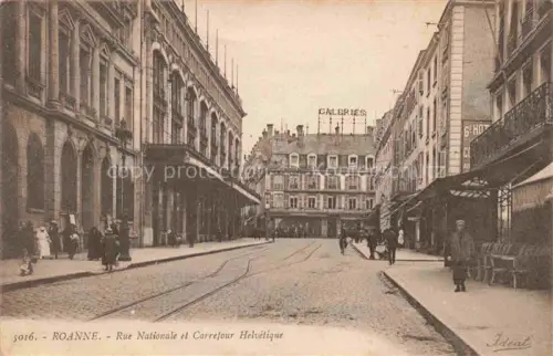 AK / Ansichtskarte ROANNE 42 Loire Rue Nationale et Carrefour Helvétique