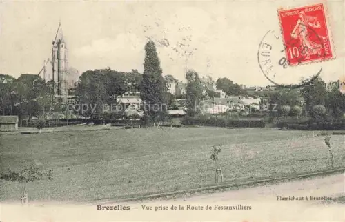 AK / Ansichtskarte Brezolles Dreux 28 Eure-et-Loir Vue prise de la Route de Fessanvilliers