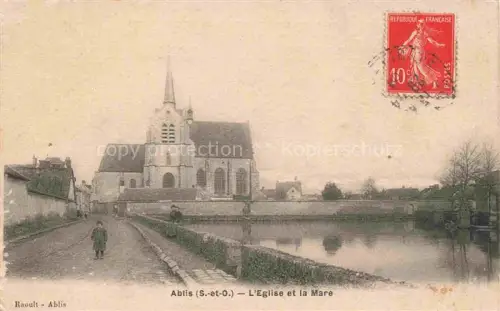 AK / Ansichtskarte Ablis Rambouillet 78 Yvelines L'église et la mare
