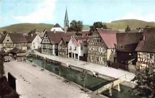 AK / Ansichtskarte Fuerth Odenwald Hessen Partie an der Weschnitz Fachwerkhaeuser