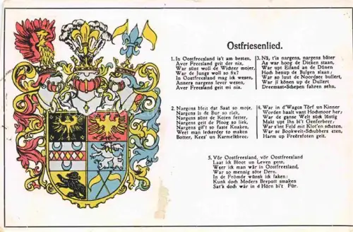 AK / Ansichtskarte Wappen Heraldik Ostfriesenlied 