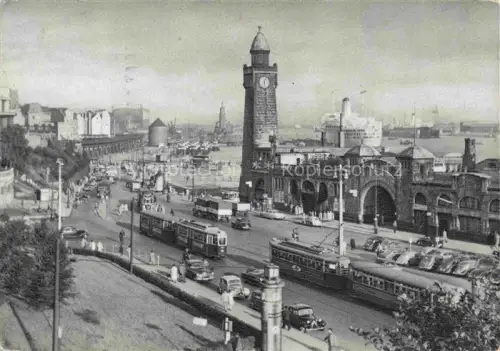AK / Ansichtskarte STRAssENBAHN Tramway-- Hamburg Landungsbruecke Hafen 
