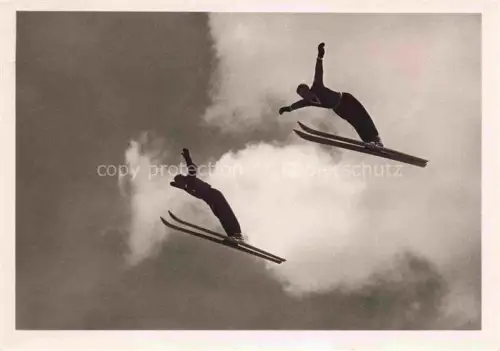 AK / Ansichtskarte Skispringen Doppelsprung olympiaschanze 