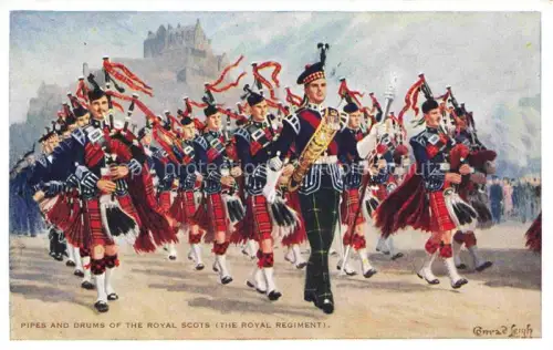AK / Ansichtskarte Dudelsack Bagpipes Cornemuse-- The Eoyal Scots Regiment 