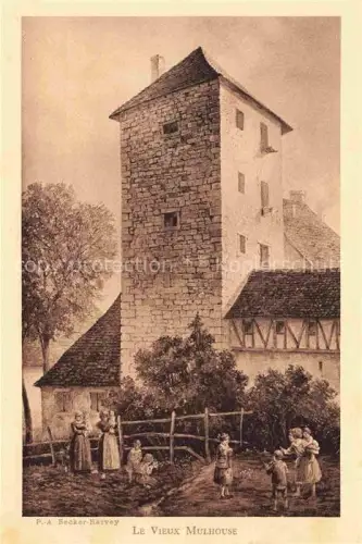 AK / Ansichtskarte Becker-Harvey Pierre-Albert (1870-1929) Kuenstlerkarte Le Vieux Mulhouse 