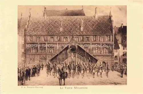 AK / Ansichtskarte Becker-Harvey Pierre-Albert (1870-1929) Kuenstlerkarte Hotel de Ville Schwoertag